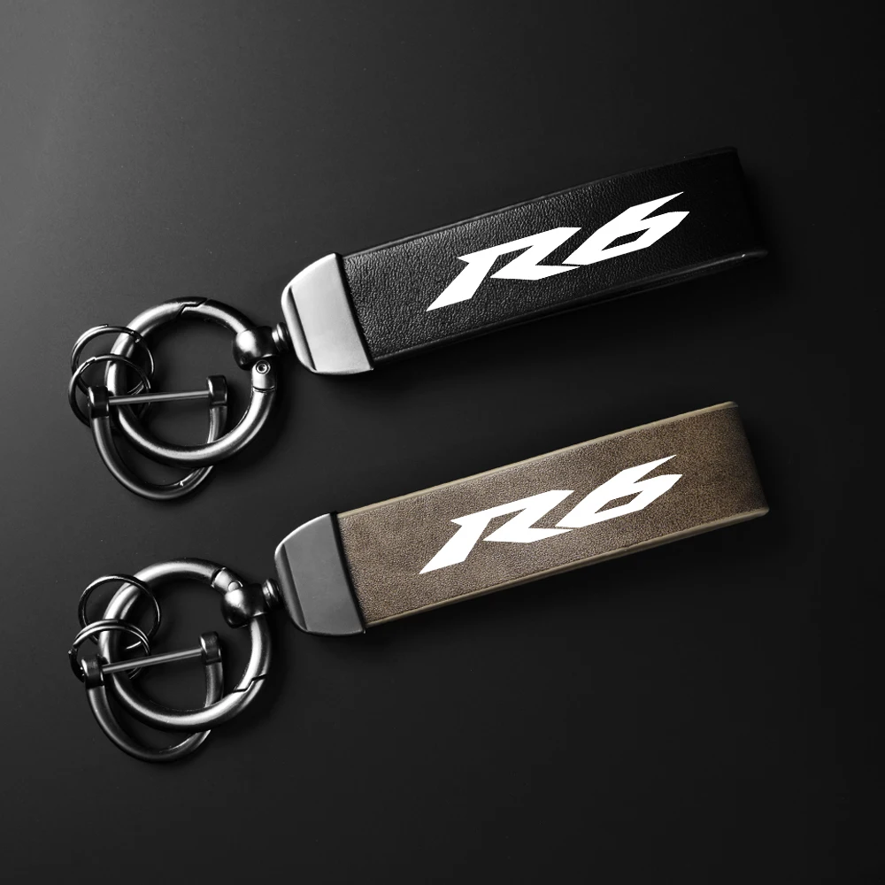 

For Yamaha YZF R6 YZFR6 YZF-R6 2016-2020 High-Grade Leather Suede Keychain Motorcycle Accessories Holder Carbon Leather Keyring
