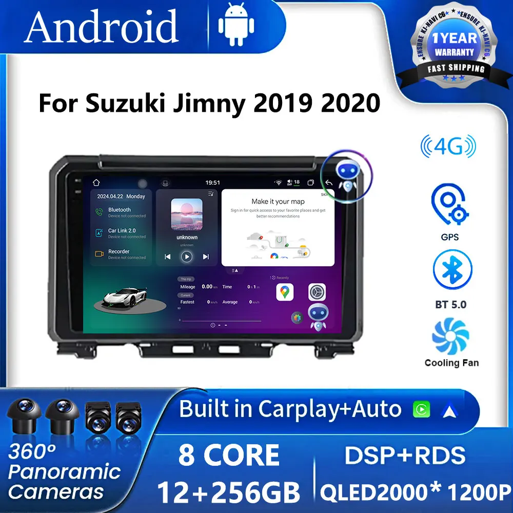 

For Suzuki Jimny 2019 2020 Autoradio Android 14 No 2din Car Multimedia Stereo Video Player Gps Navigation Wifi FM System DSP SWC