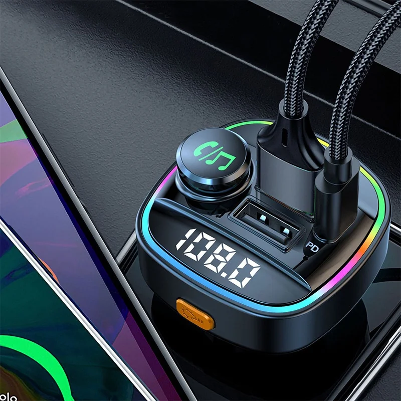 Car Bluetooth MP3 Player C22 with Hands-free Bluetooth Calling, Lossless Audio Quality, PD/QC3.0 Fast Charging, and Car MP3 Supp