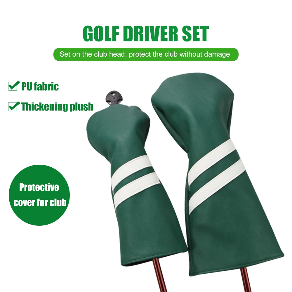 Golf Club Covers Set of 3 Pieces,Driver Headcover,for 1Driver(460cc) 2 Fairway Woods Size,with Rotating Number Plate