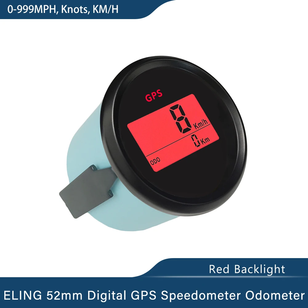 

ELING 52mm Universal Waterproof Digital GPS Speedometer Gauge for Car Motocycle Boat Yacht with Red Backlight 12V 24V