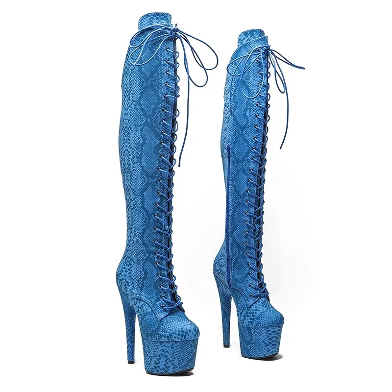 Auman Ale-Bottes de soirée à plateforme à talons hauts pour femmes, chaussures de pole légitipour boîtes de nuit, dessus en PU, 17cm, 7 pouces, 200