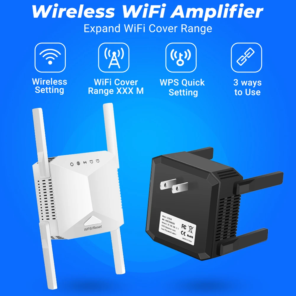 

Беспроводной повторитель Wi-Fi, внешний четыре антенны, удлинитель сетевого расширения дальнего диапазона, усиление сигнала, простота установки для дома