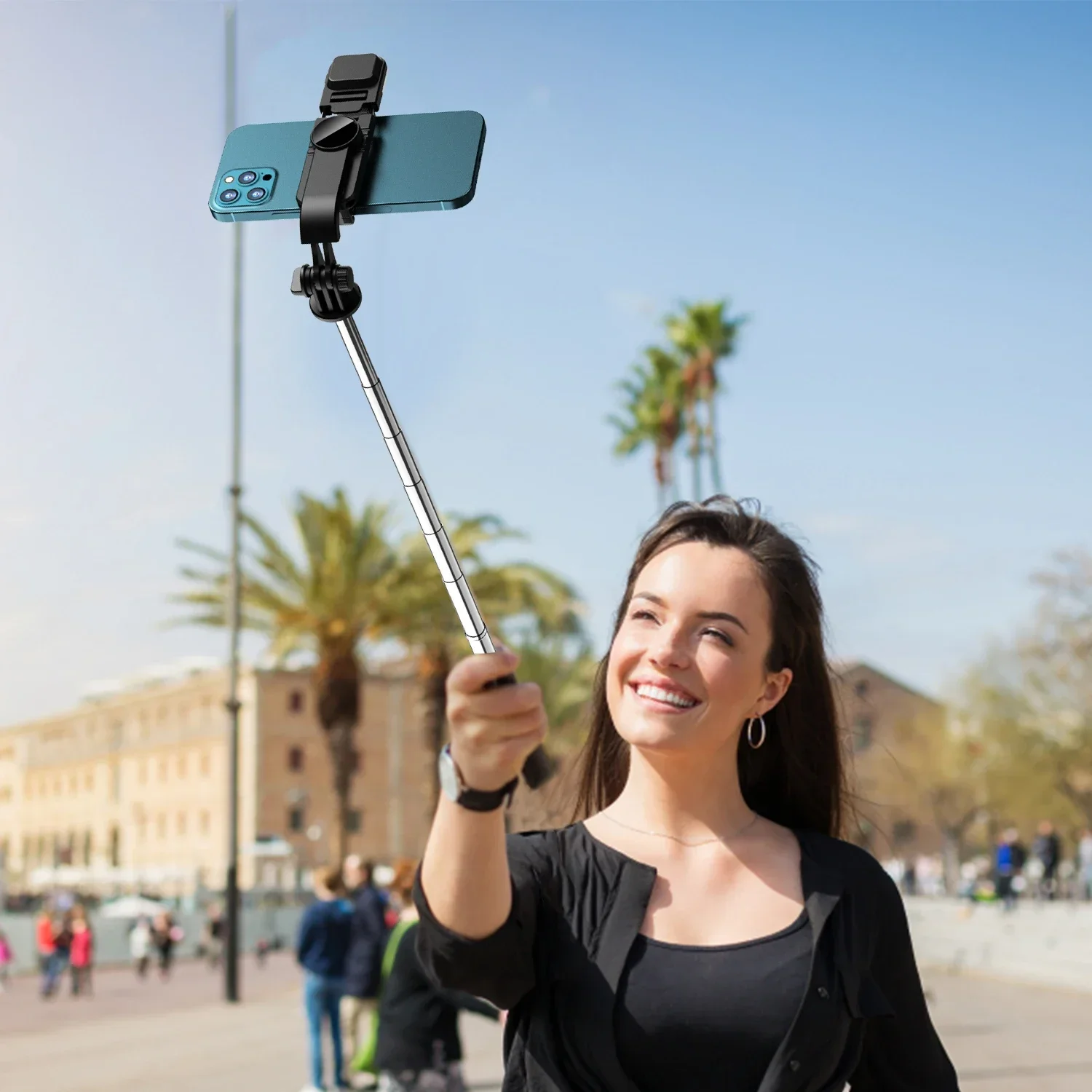 Przenośny 41-calowy statyw do telefonu Selfie Stick z bezprzewodowym pilotem Wysuwany statyw Obracany o 360 stopni dla iPhone Samsung Xiaomi