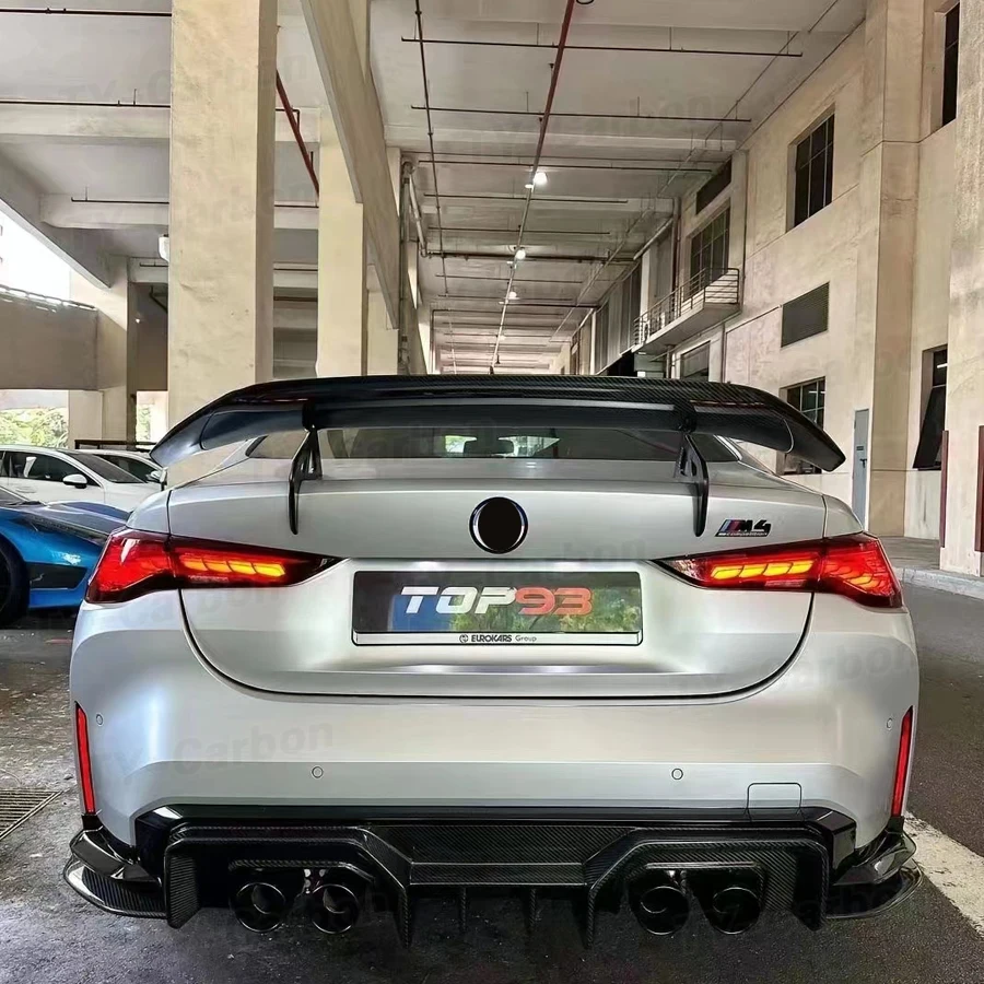 For BMW M4 G22 G82 G83 2021-2023 AD-RO Style Real Dry Carbon Fiber Car Rear Wing Trunk Boot Lip Spoiler FRP