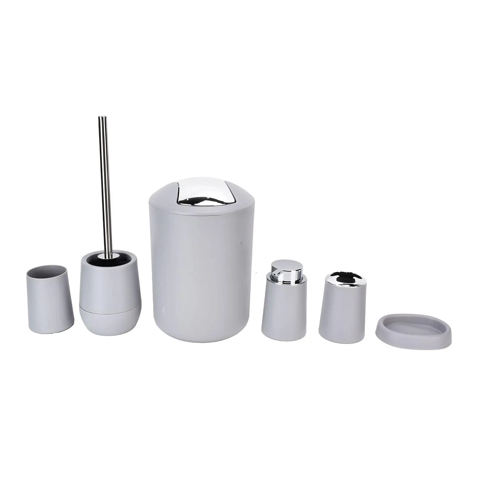 6-Piece Electroplating for bathroom Accessories Set - Toothbrush Holder, Trash Can & More for Stylish Bath Supplies