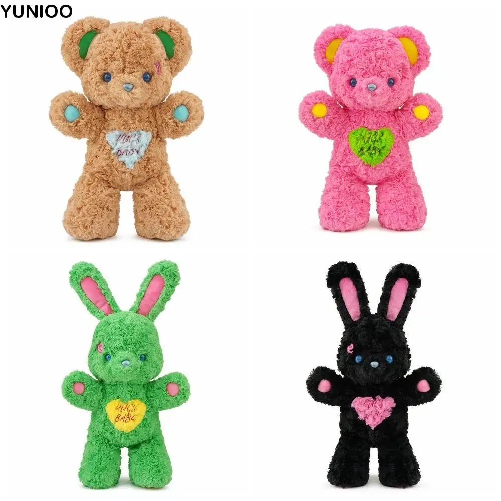 Kawaii encaracolado abraço bebê urso brinquedos de pelúcia rouge loveheart abraço bebê coelho boneca macio bonito animais de pelúcia brinquedo de pelúcia presente de natal
