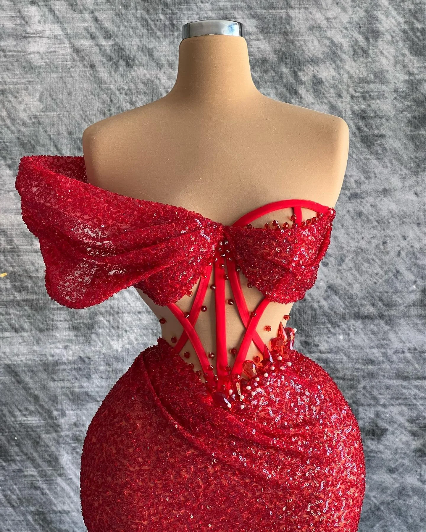 Red Sequin Evening Dress Sexy Prom Dresses One Sleeve See Through Cocktail Dress Shiny Long Dresses Party 2026 Custom Made