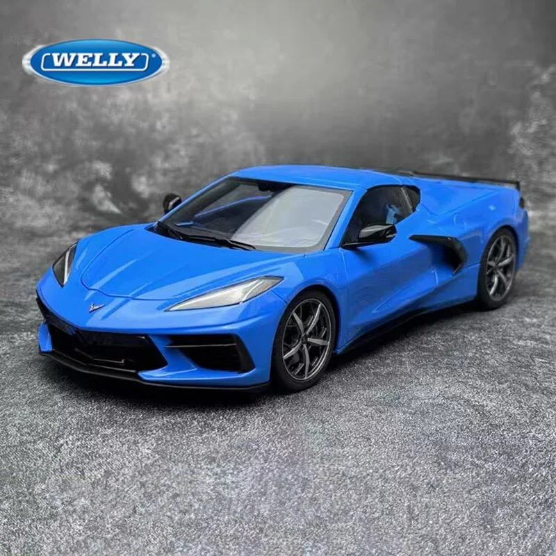 

WELLY 1:24 Chevrolet Corvette Z06 2023, модель спортивного автомобиля из сплава, литье под давлением, металлический гоночный автомобиль, модель автомобиля, высокая имитация, подарок для детей