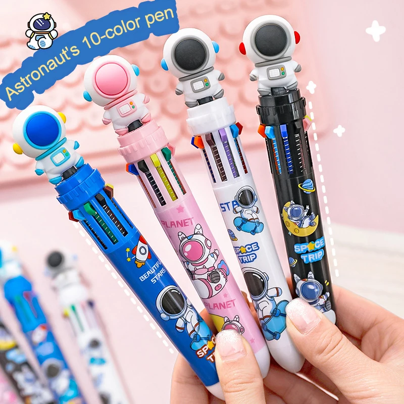 Cartoon Astronaut Ballpoint Pen School Office Supply Stationery Papelaria Escolar Multicolored Pens Colorful Refill