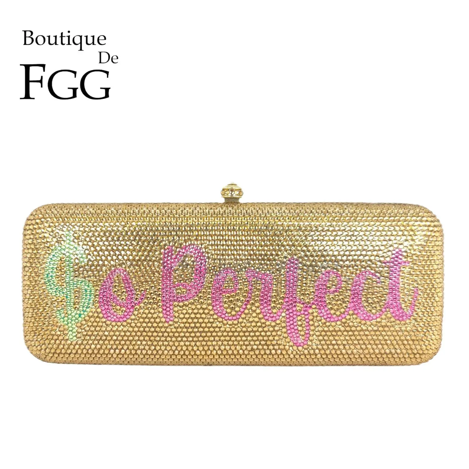 Boutique De FGG $o Perfect Women Crystal Clutch Bags Party Dinner Rhinestone Evening Handbags Ladies Fashion Minaudiere Purse