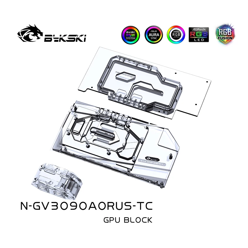 Bykski-bloque de agua para radiador de tarjeta GPU GIGABYTE AORUS RTX3080 /3090 MASTER 24G, refrigeración activa de la placa trasera, radiador de cobre