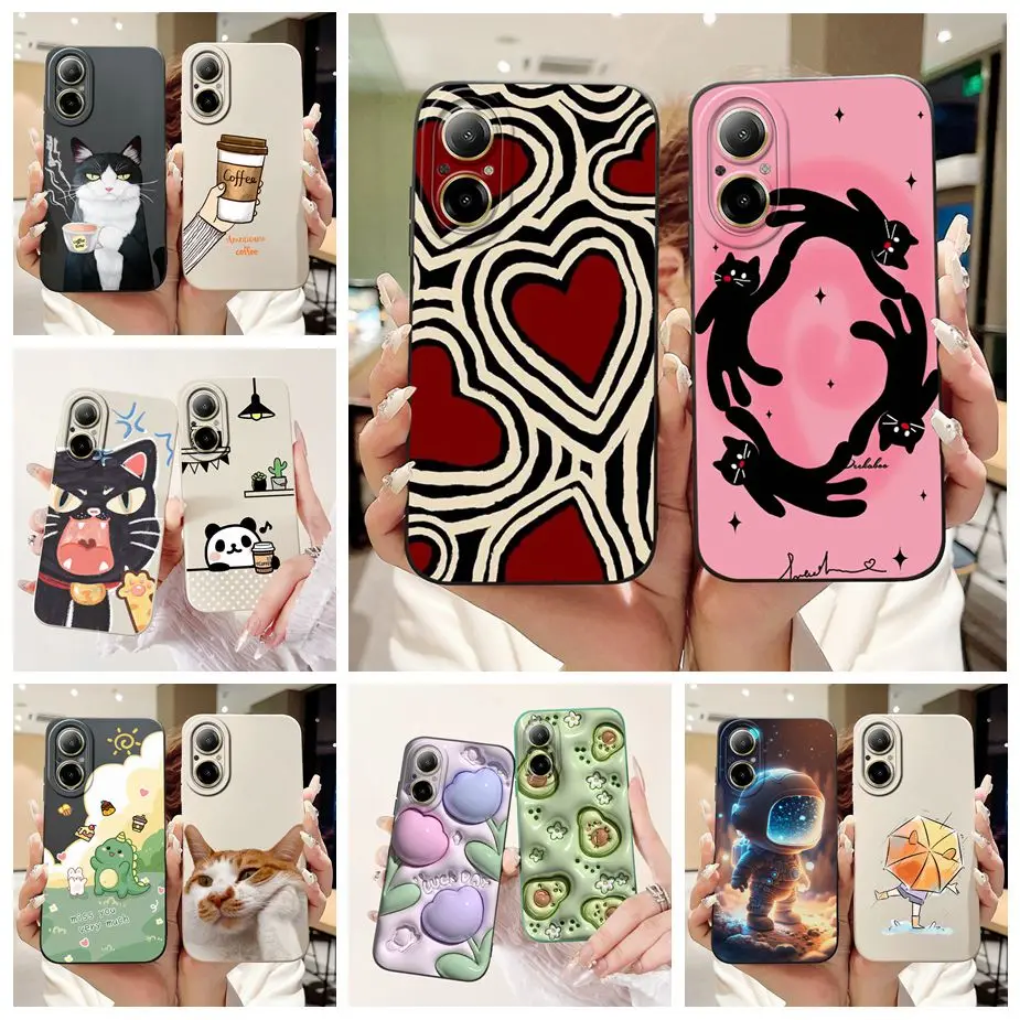 For Realme C67 4G Case RMX3890 Luxury Candy Painted Cover 6.72\'\' Soft Silicone Phone Case For Realme C67 C 67 RealmeC67 4G Shell