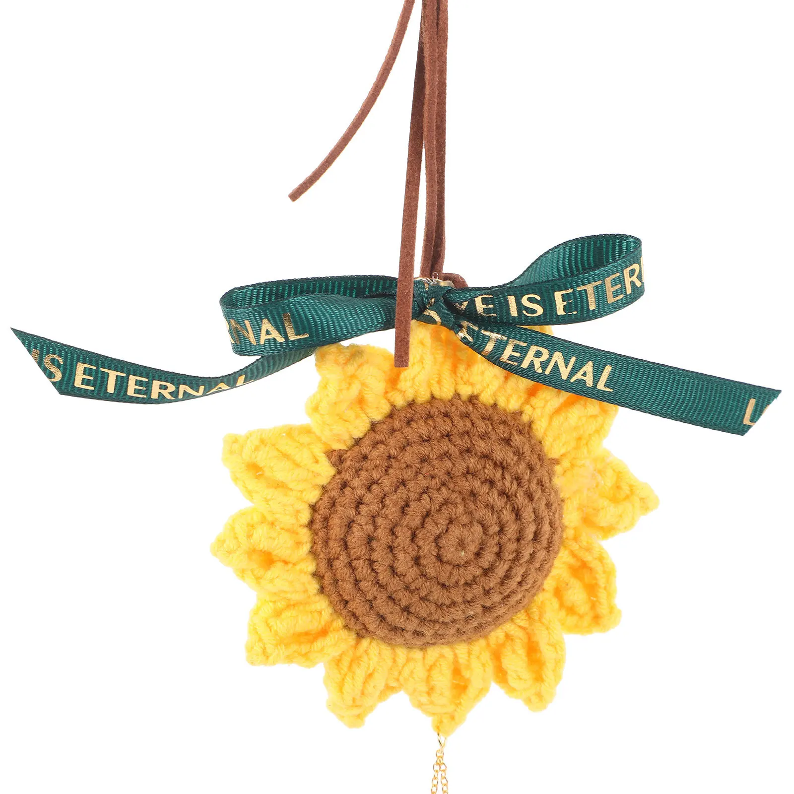 

Crochet Sunflower Car Interior Decoration Fade-Resistant Soft Comfortable Elegant Hanging Ornament Car Interior Decor