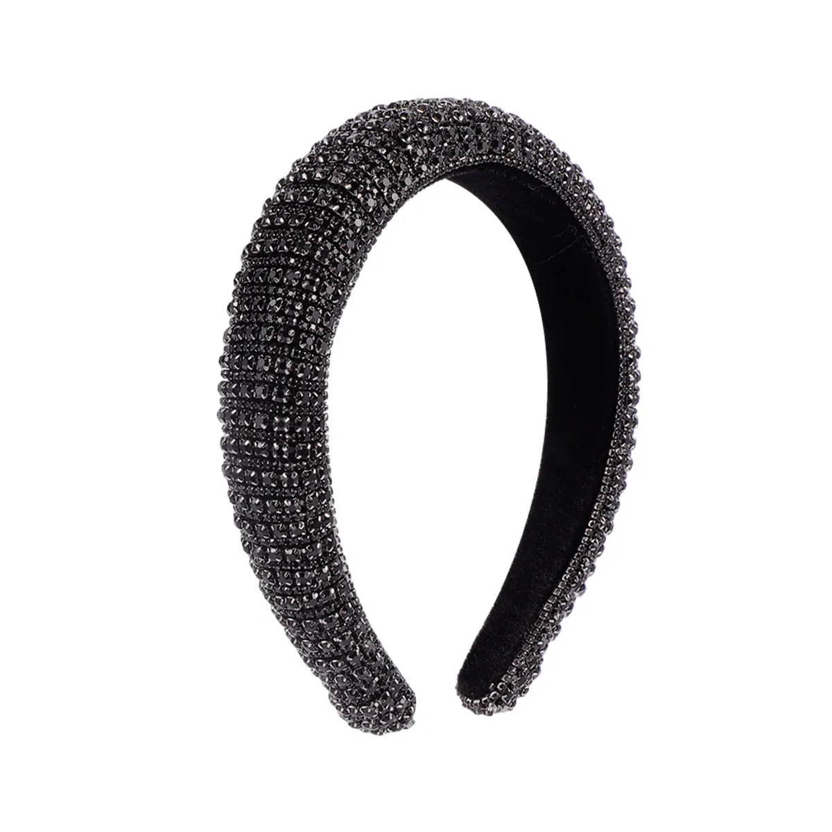 Crystal Rhinestone Headband for Women Sparkly Padded Sponge Stretch Hair Band Party Costume Accessory Luxury Sparkling