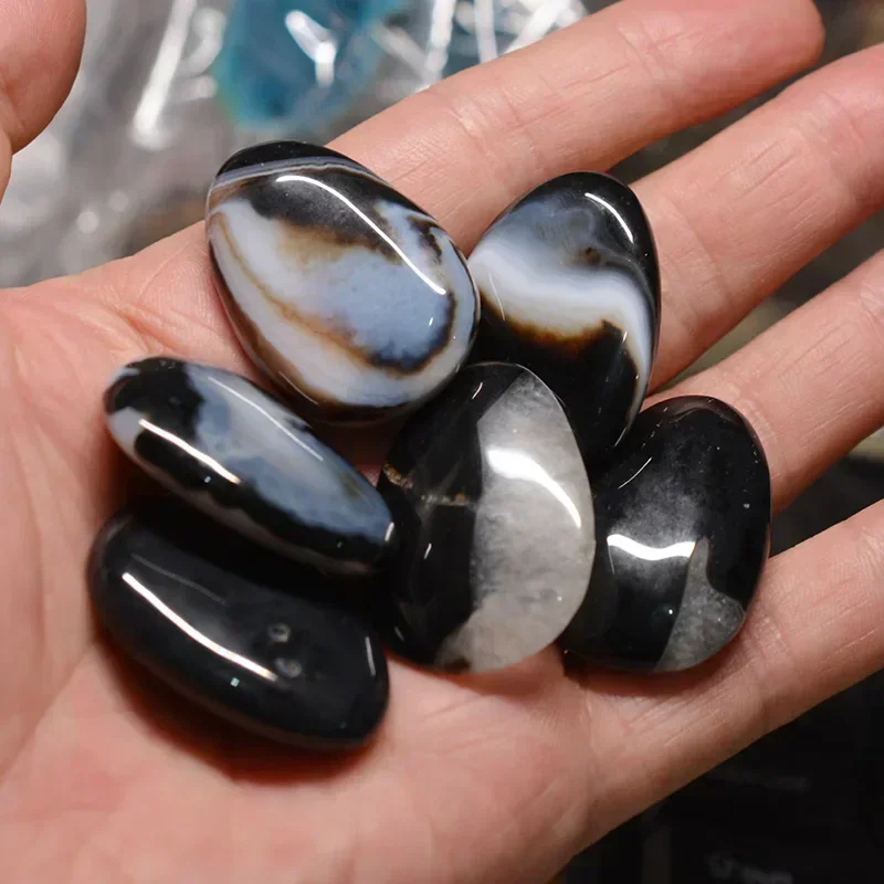 36x27mmNatural stone non-porous black agate pendant Oval exquisite pendant Charm jewelry Making DIY gift Fashion jewelry charm