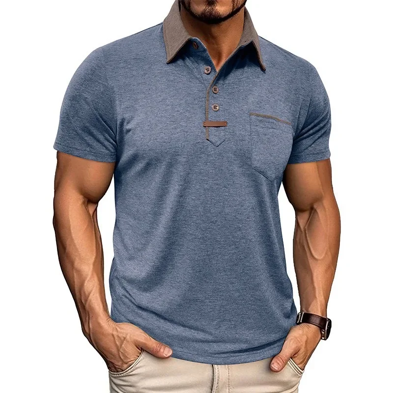Polo Shirts 2026 Summer European and American Men's Short-sleeved Lapel T-shirt…