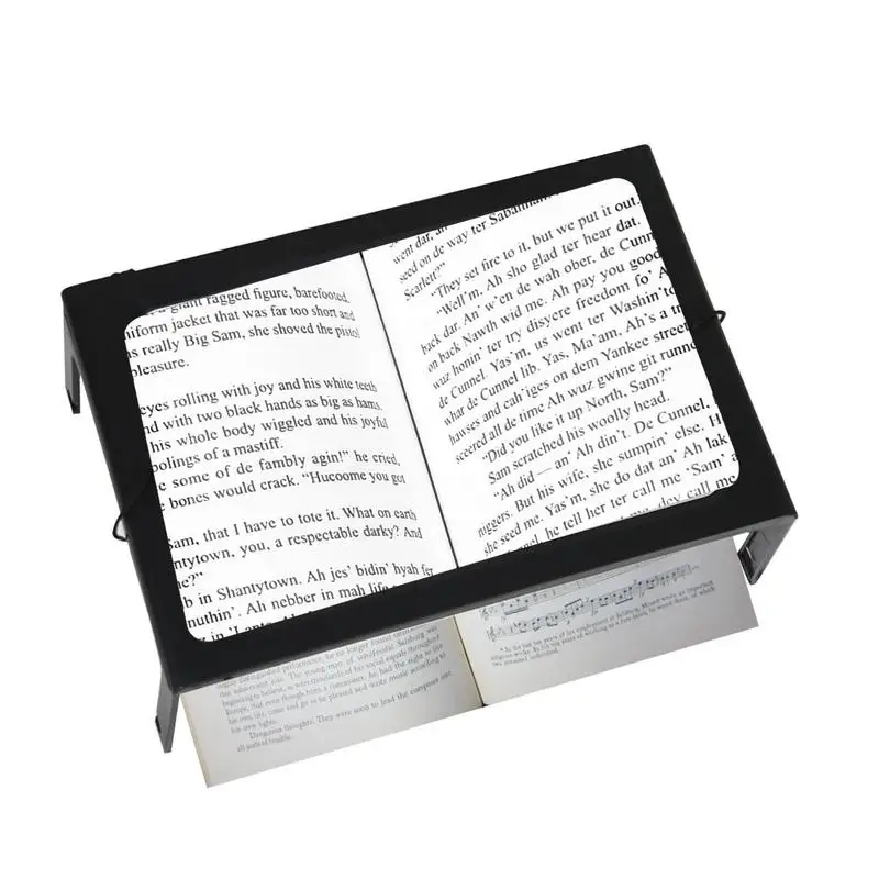 Full Page Magnifier Reading Magnifier With 6 Led Light Hands-Free Magnifying Glass Large Lens Magnifier Full-Page Rectangular