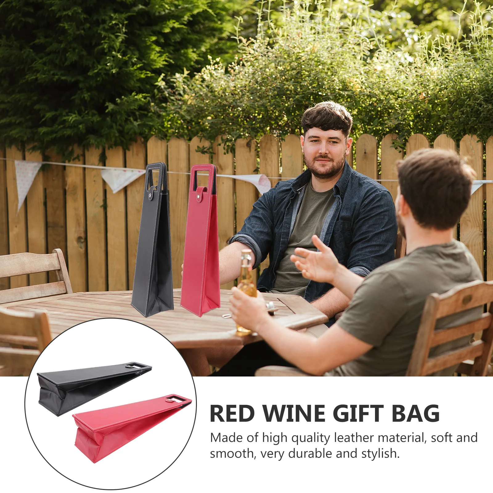 

2 Pcs Advanced Fashion Bottle Protector Sleeve Resuable Bottle Cover(Red and Black)