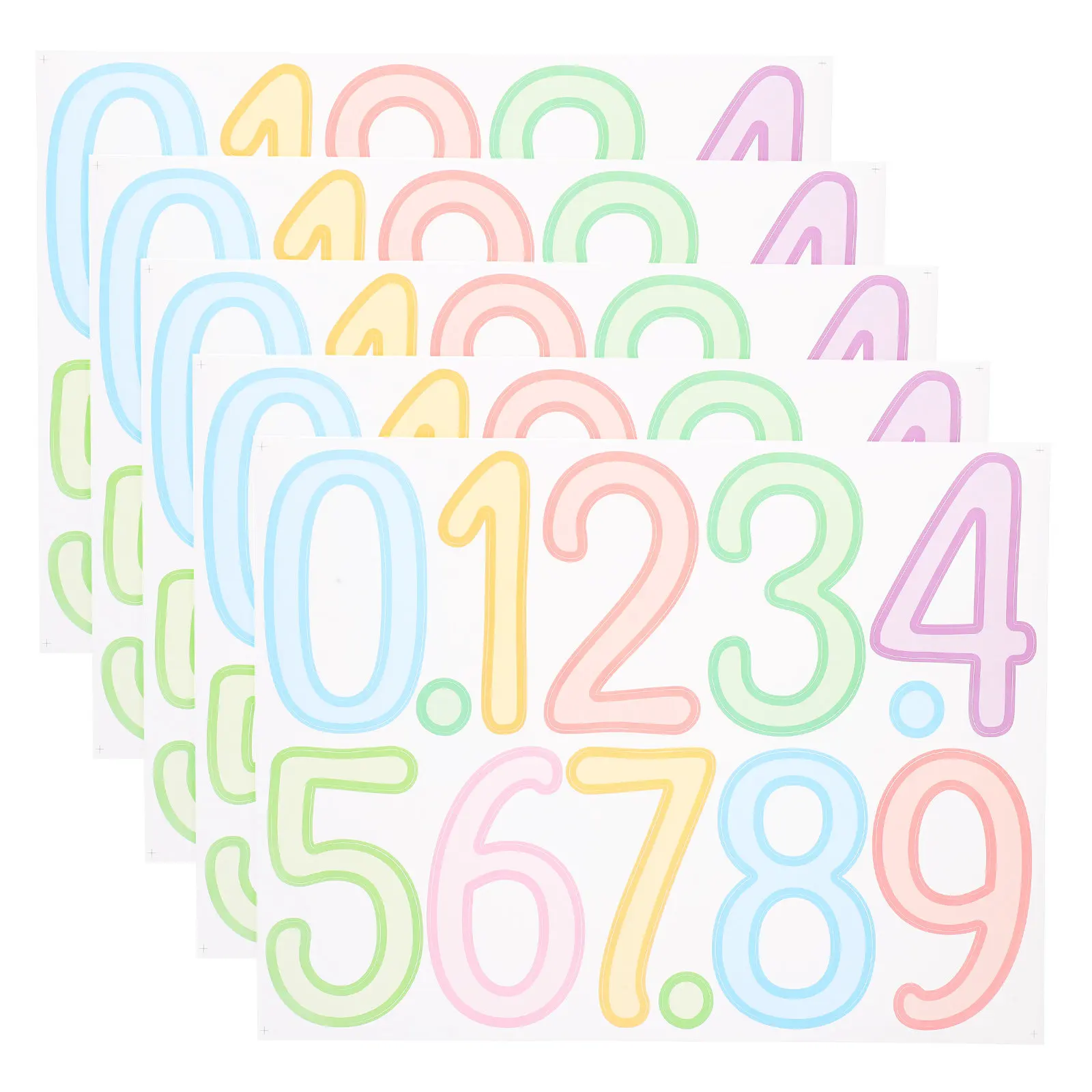 

5 Sheets Waterproof Number Stickers Self-Adhesive Vinyl Peel Stick for Mailbox Address Signs Early Education
