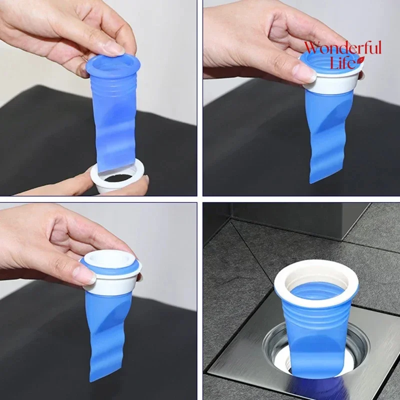 Silicone Floor Drain Anti Odor Sink Floor Drain Backflow Preventer Trap for Pipes Tubes in Toilet Bathroom Kitchen