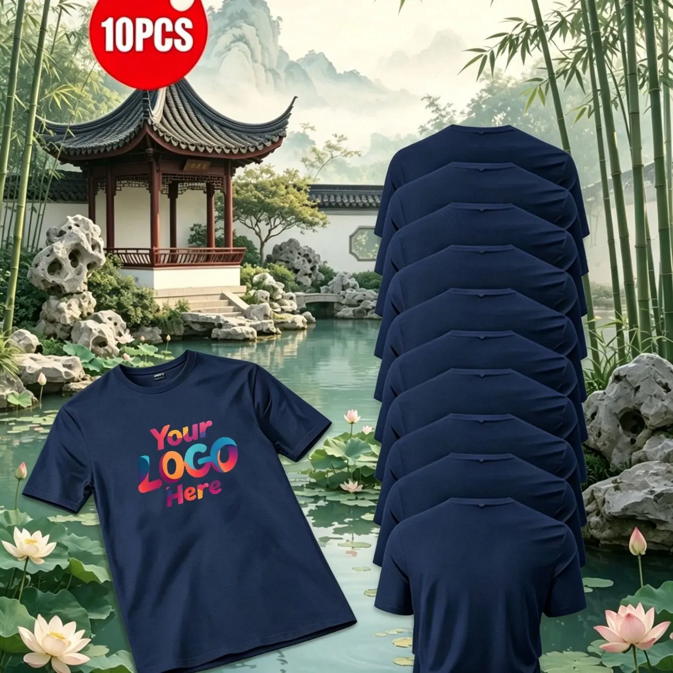 10-Pack Men's Custom Quick-Dry T-Shirts - Breathable Summer Gym Short Sleeves, Custom Logo/Text Design, Team Custom