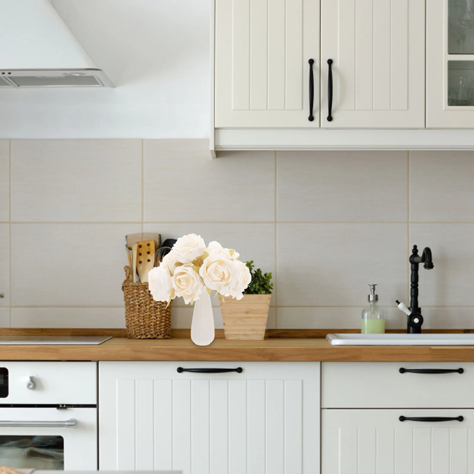 

2 Bunches Faux Rose Bouquet Artificial Flowers for Valentine's Day Wedding Party Home Living Room Dining Table Decor