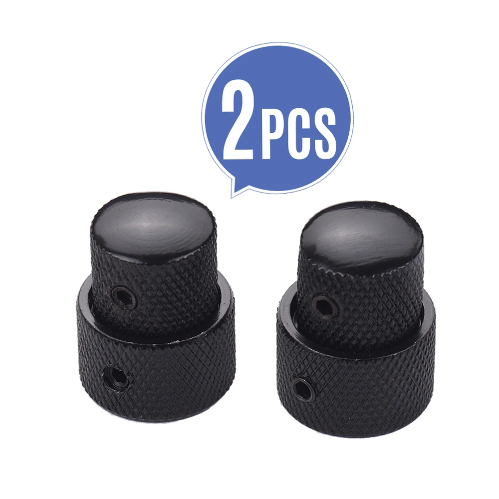 Electric Bass String Guitar Knob Accessories 2 Sets of Double Concentric Stacked Control Knobs, Black/Gold/Silver