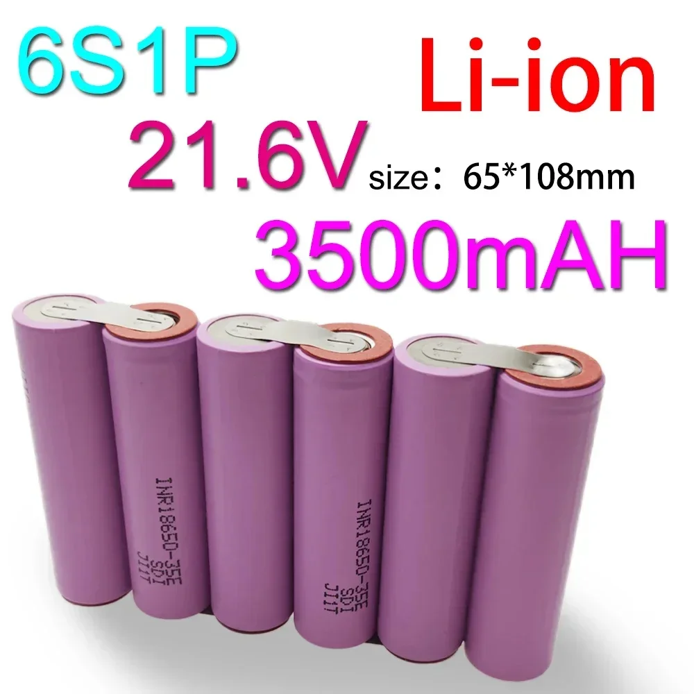 2S1P 3S1P 3S2P 4S1P 5S1P 6S1P 18650 3500mAh 7.4V 10.8V 12.6V 16.8V 18V 25.2V Electric Screwdriver Rechargeable Lithium Battery