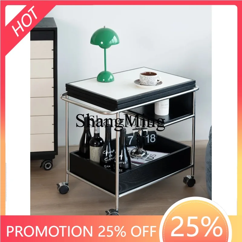 

CL cart turning table tea table multi-functional side table living room solid wood foldable cherry wood ash wood