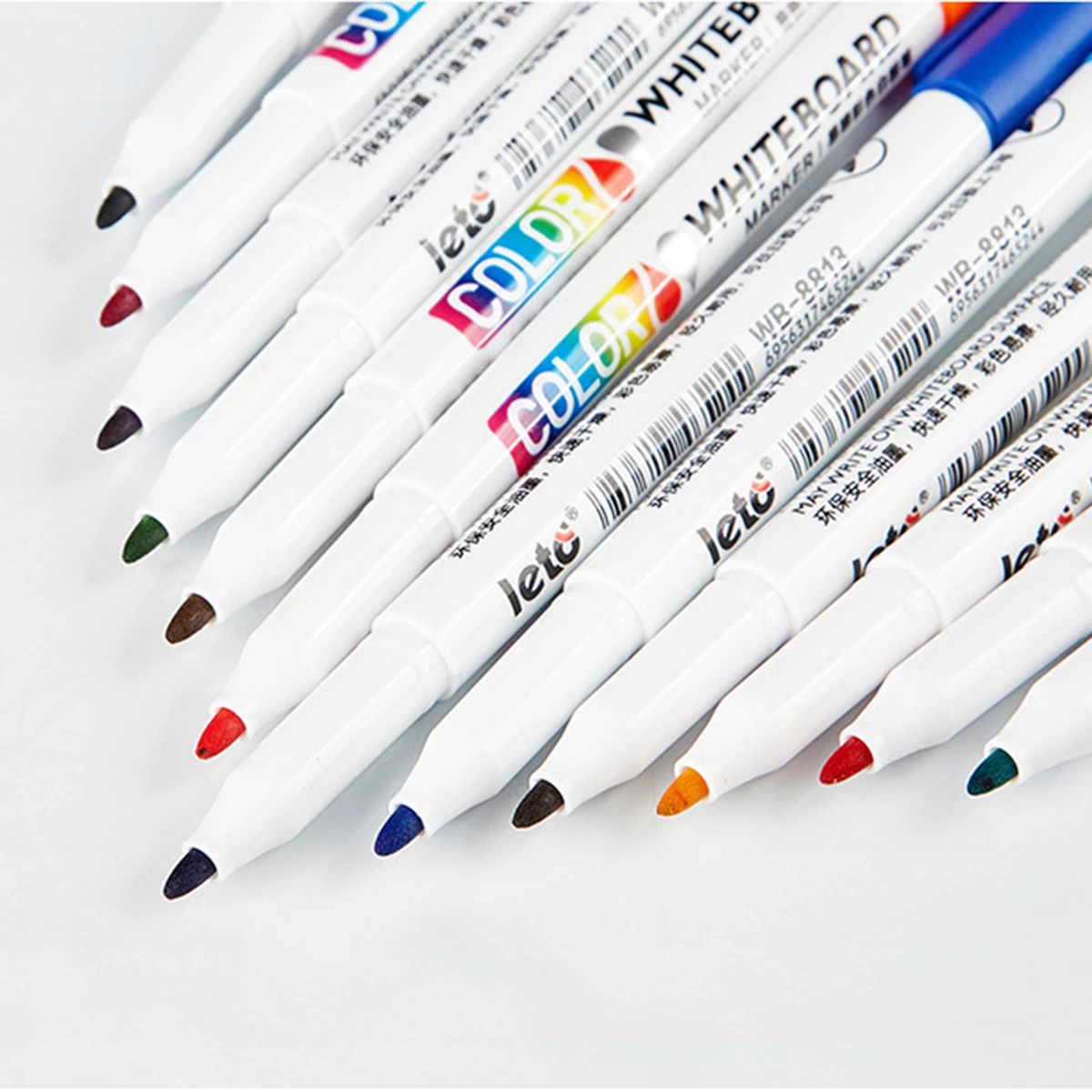 12/24Colors Dry Erase Markers Whiteboard Marker Pen Office School White Board Stationery Fine Tip Colored Pens