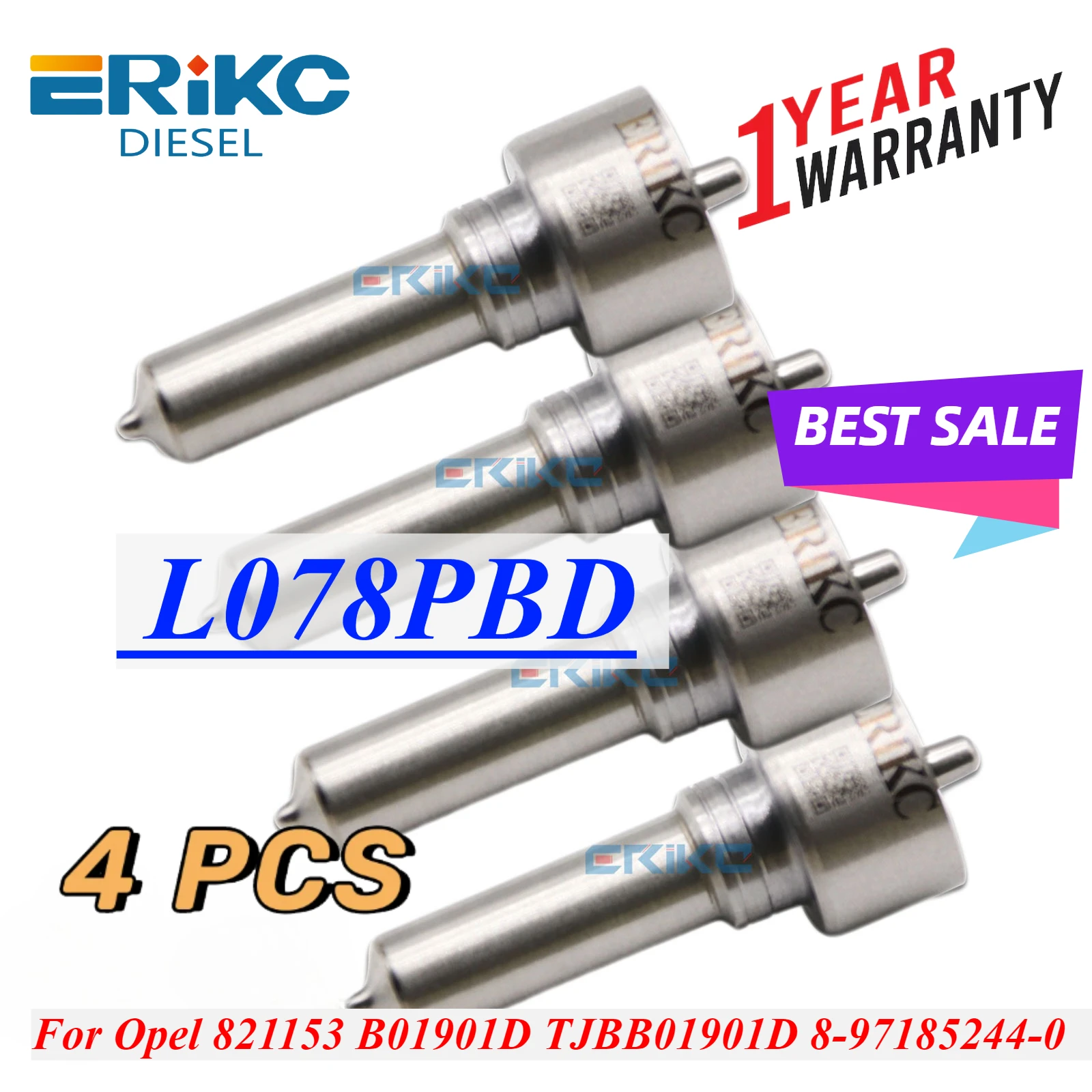 

4 шт. L078PBD L078PRD форсунка Common Rail L078 PBD для Delphi Opel 8-97185244-0 821153 B01901D TJBB01901D