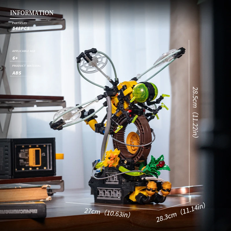 Moc mecânico inseto punk libélula modelo blocos de construção conjunto engrenagem ligação 3d criaturas biônicas montagem tijolos brinquedos crianças presentes