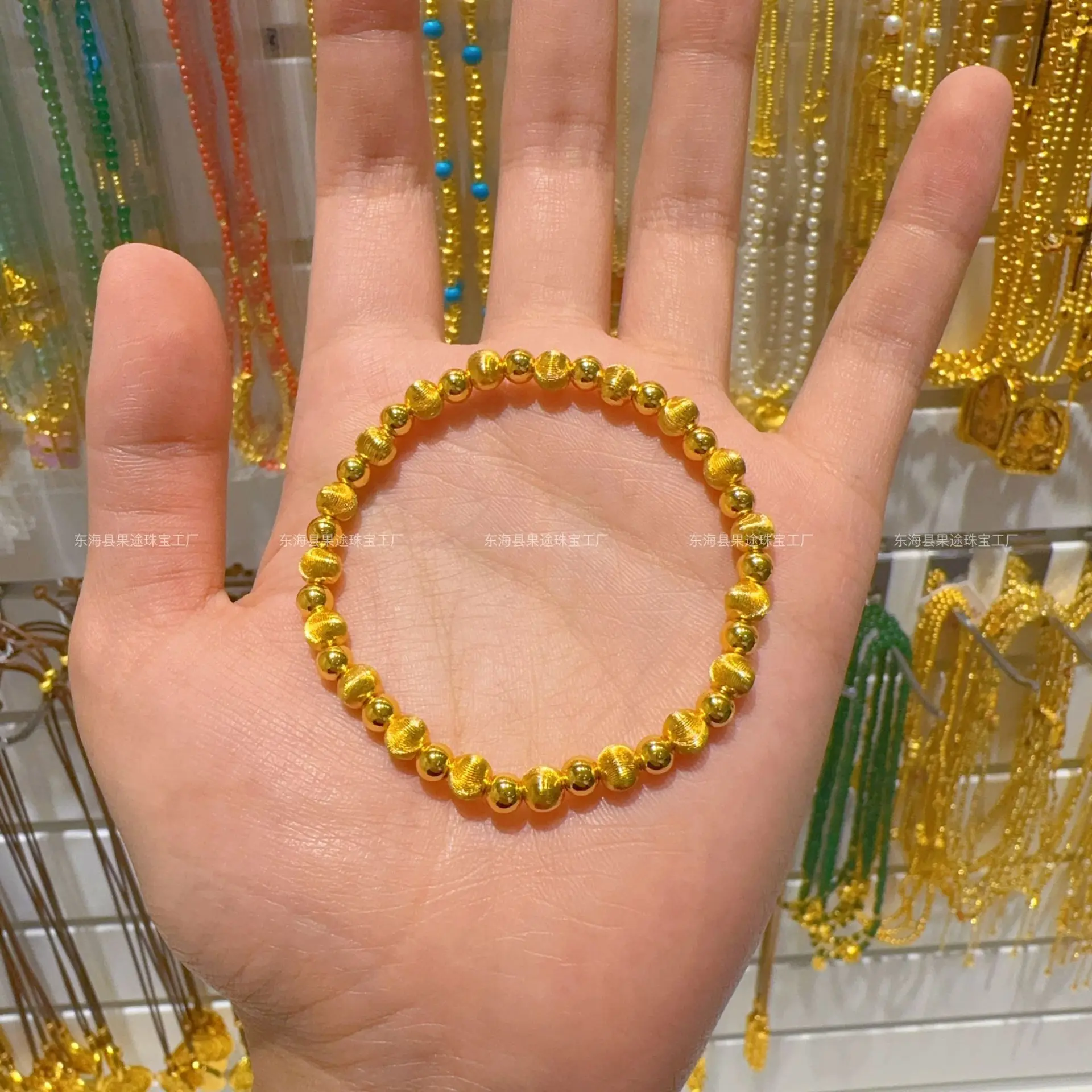 

Plated With Real Gold Color Preservation Ancient Sand Shiny Gold Explosive Flash Cat s Eye Road Transportation Bead Girls Gift