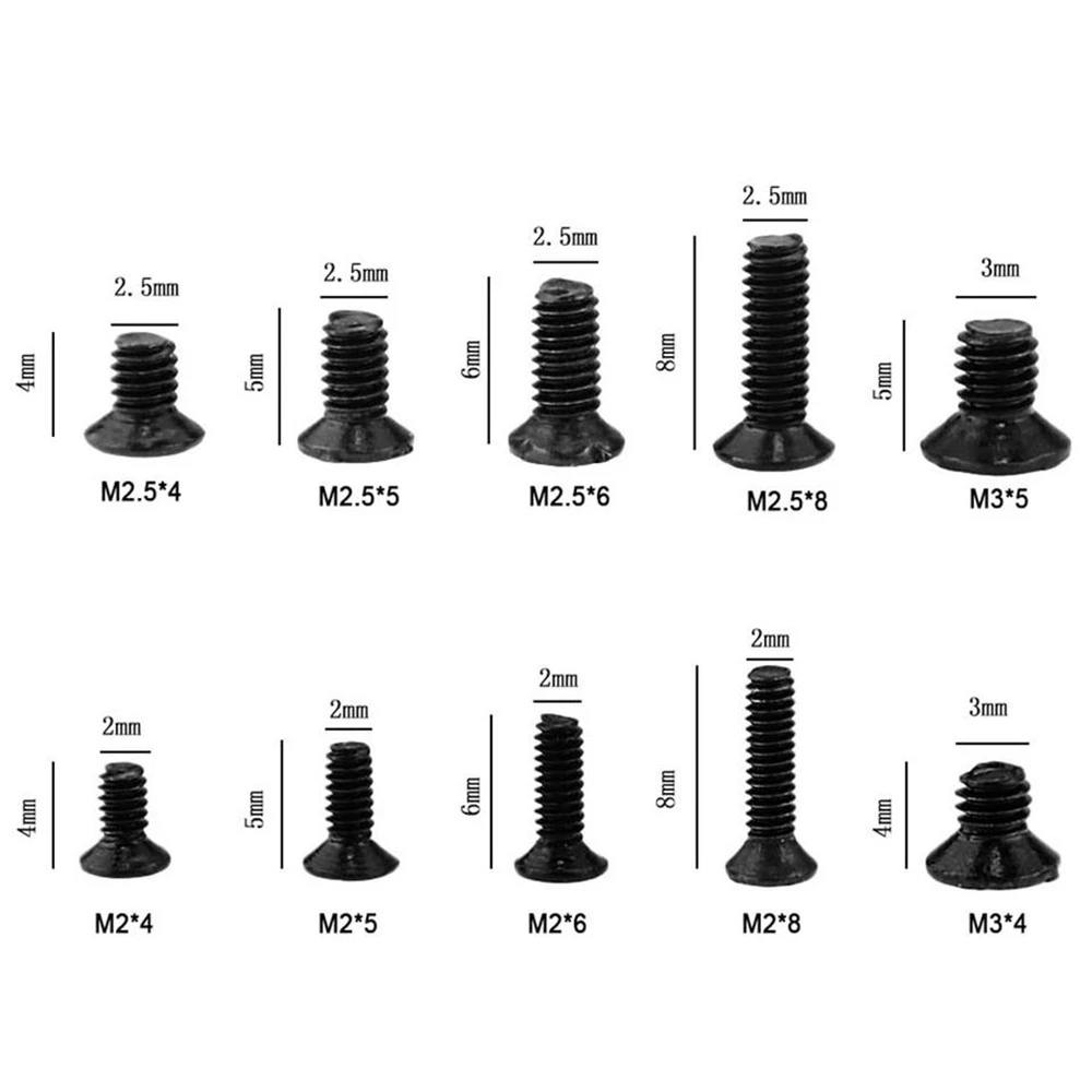 AXK 250Pcs/500Pcs M2 M2.5 M3 KM Screw Flat Head Phillips Screws  Laptop Notebook Screws Set Kit for computer small screw - Image 6