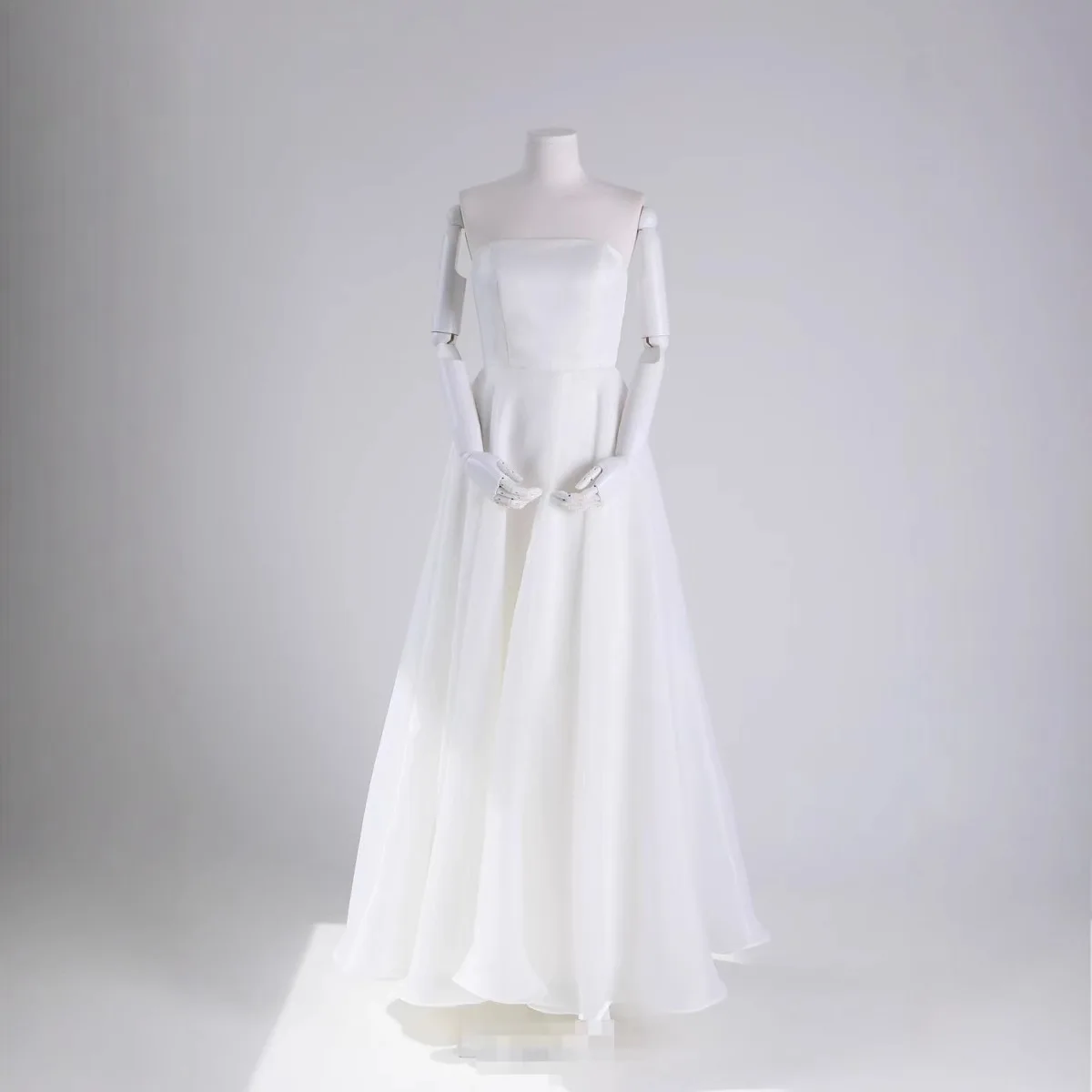 

French wedding dress 2026 new white strapless satin dress