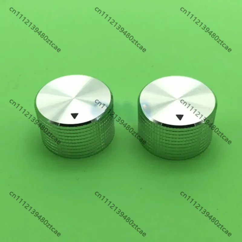 Aluminum Alloy Potentiometer Knob 25×15.3mm Silver 6.35mm Round Shaft Hole Power Amp Volume Control Knob 5Pcs