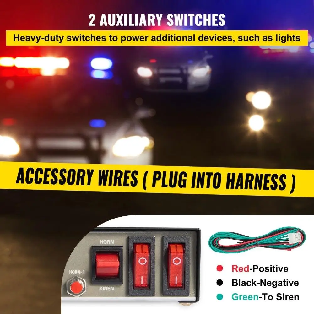 صفارة إنذار للطوارئ مكبر صوت PA ، نظام ميكروفون ، صندوق صفارة إنذار مركبة ، مناسب للشرطة والإسعاف والحريق ، مع ، من خلال حزمة 8 نغمات #6