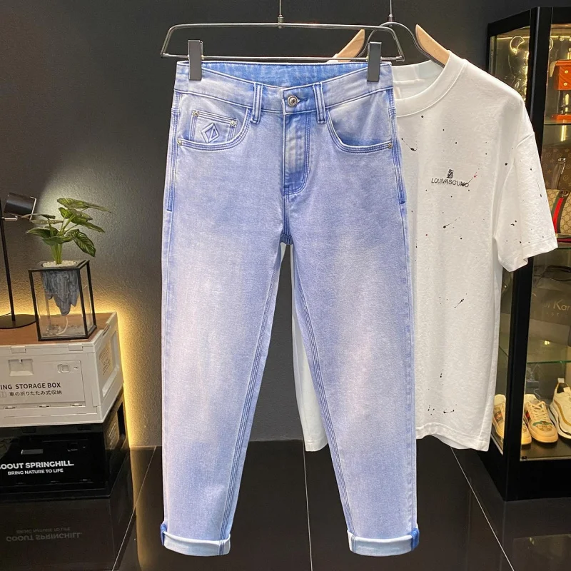 Men's Denim Pants 2026 Summer, Soft, Stretchy, Slim Fit, Straight, Versatile, Daily Casual