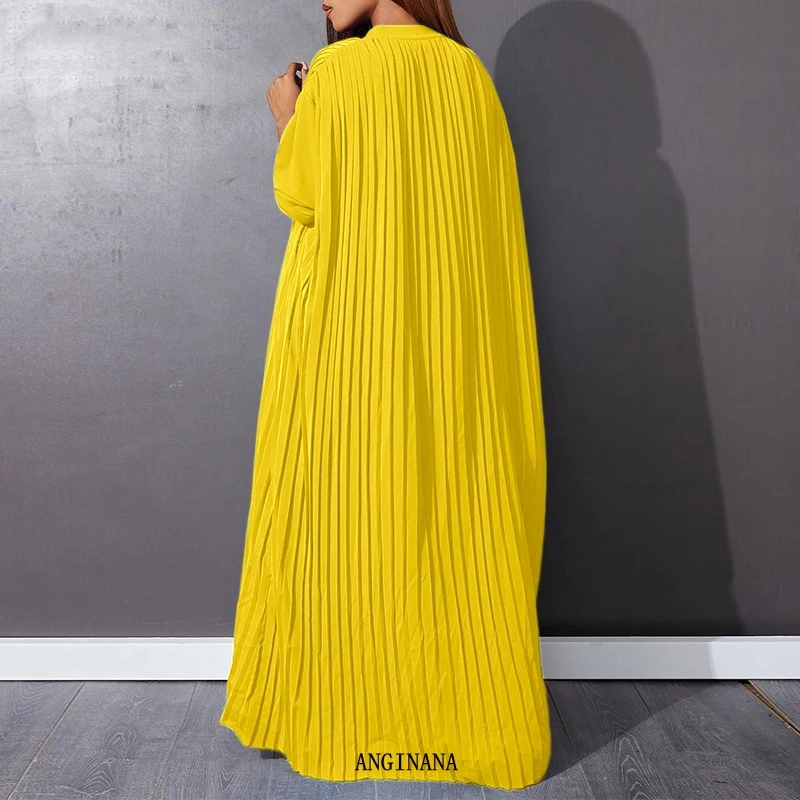 Summer Large 6xl 110kg Women\'s Dress Single breasted Pleated Big 3xl 5XL Standing Neck Long Sleeve Loose Red Blue Yellow Robe