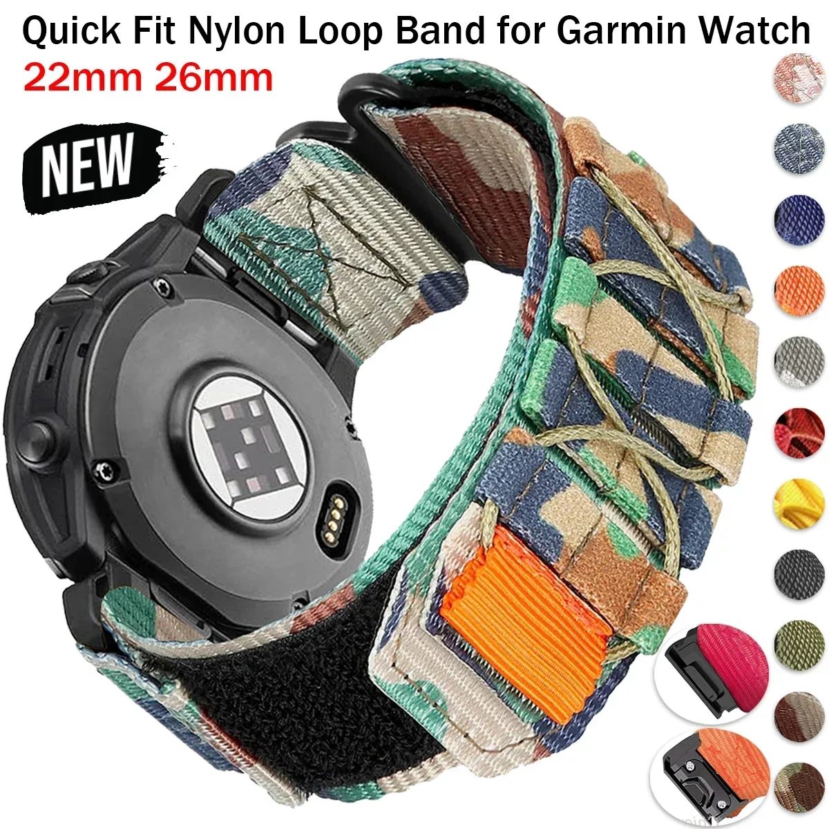 

Нейлоновый ремешок 22 мм 26 мм для Garmin Fenix 7 6 Pro 7X 6X Pro 5X 5X Plus Epix Pro/Tactix SmartBand, браслет, аксессуары для часов