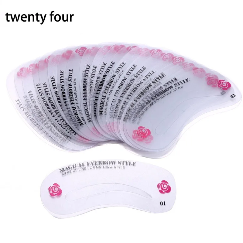 24 Pcs Reusable Eyebrow Stencil Set Waterproof And Durable, No Fading Travel, Shopping, Outdoor