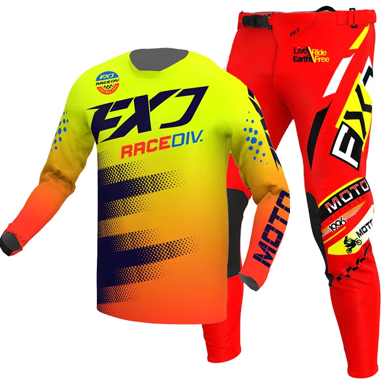 Camisa de motocross calça kits enduro cross racing terno racer gear conjunto fora de estrada mx mtb moto kits masculinos femininos