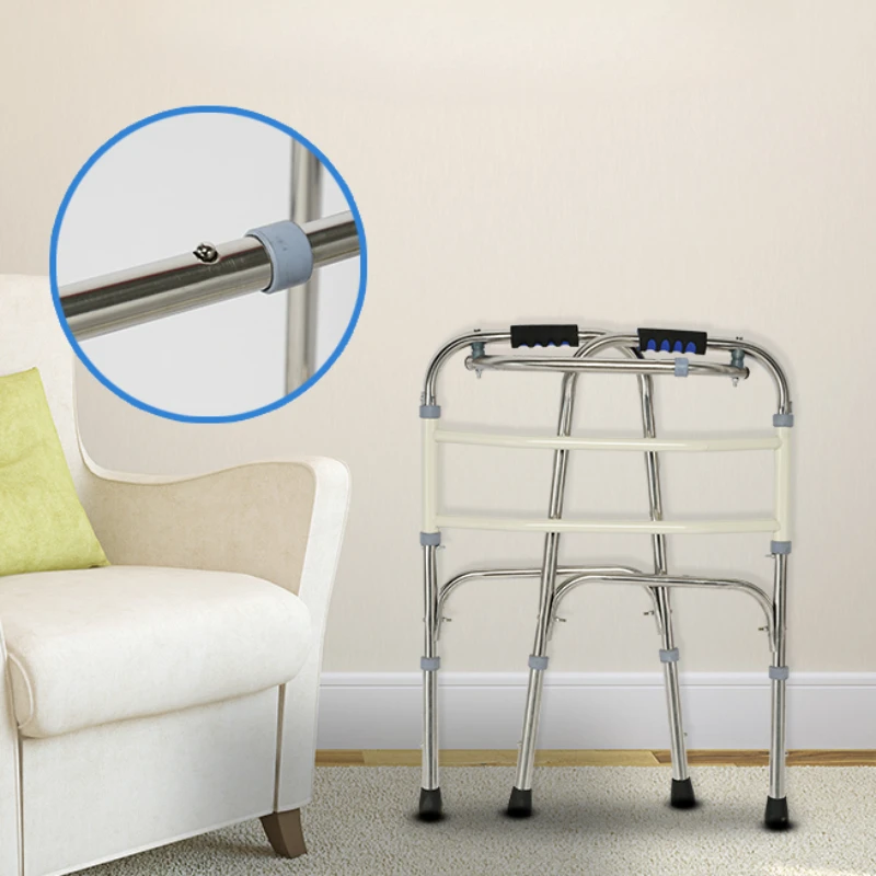 Aluminum Alloy Walker HeightAdjustable Mobility Aid, WearResistant Handrail, NonSlip Walking Assistant for Elderly
