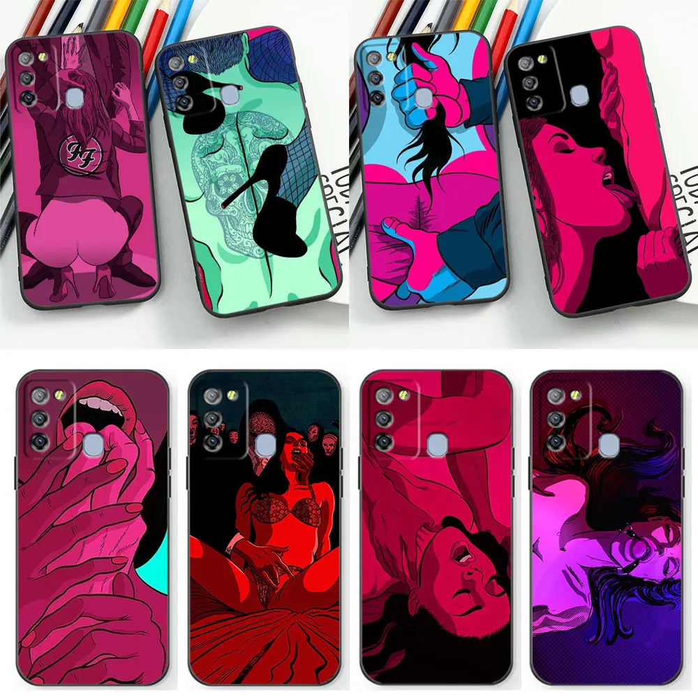 Sexy lady Red lips Girls Bikini Case For Infinix Note Zero Tecno Pova Camon 30 30I 12 12G96 11 10 Vip 20 5 4 2 19 16 Pro Cover