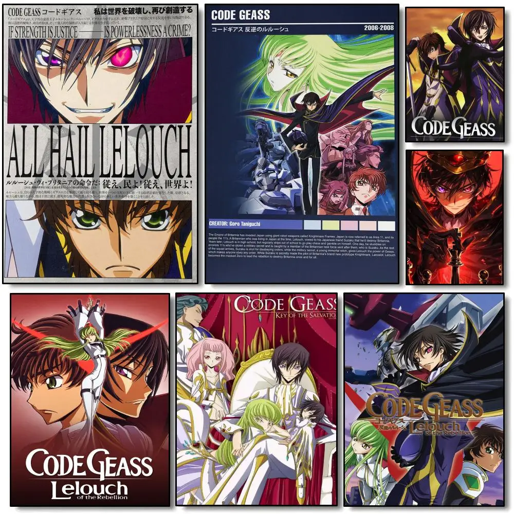 Classic Anime C-Code Geass Poster Modern Minimalist Wall Art Prints for Bedroom Living Room Home Decor Interior Gift
