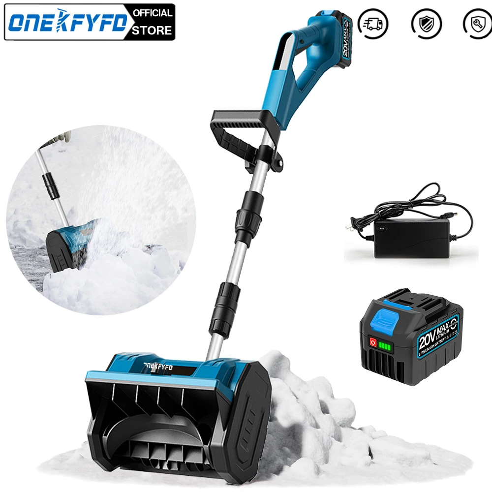 ONEKFYFD New Winter Electric Snowplow Cordless Snow Blower With Adjustable Handle Clean Street Courtyard Lithium Battery