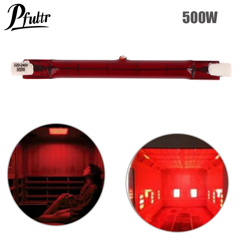 1Pc 500W Red R7 IR Infrared Halogen Outdoor Parasol Heater Tube Bulb Lamp 118mm Home Decoration Holiday Party Supplies