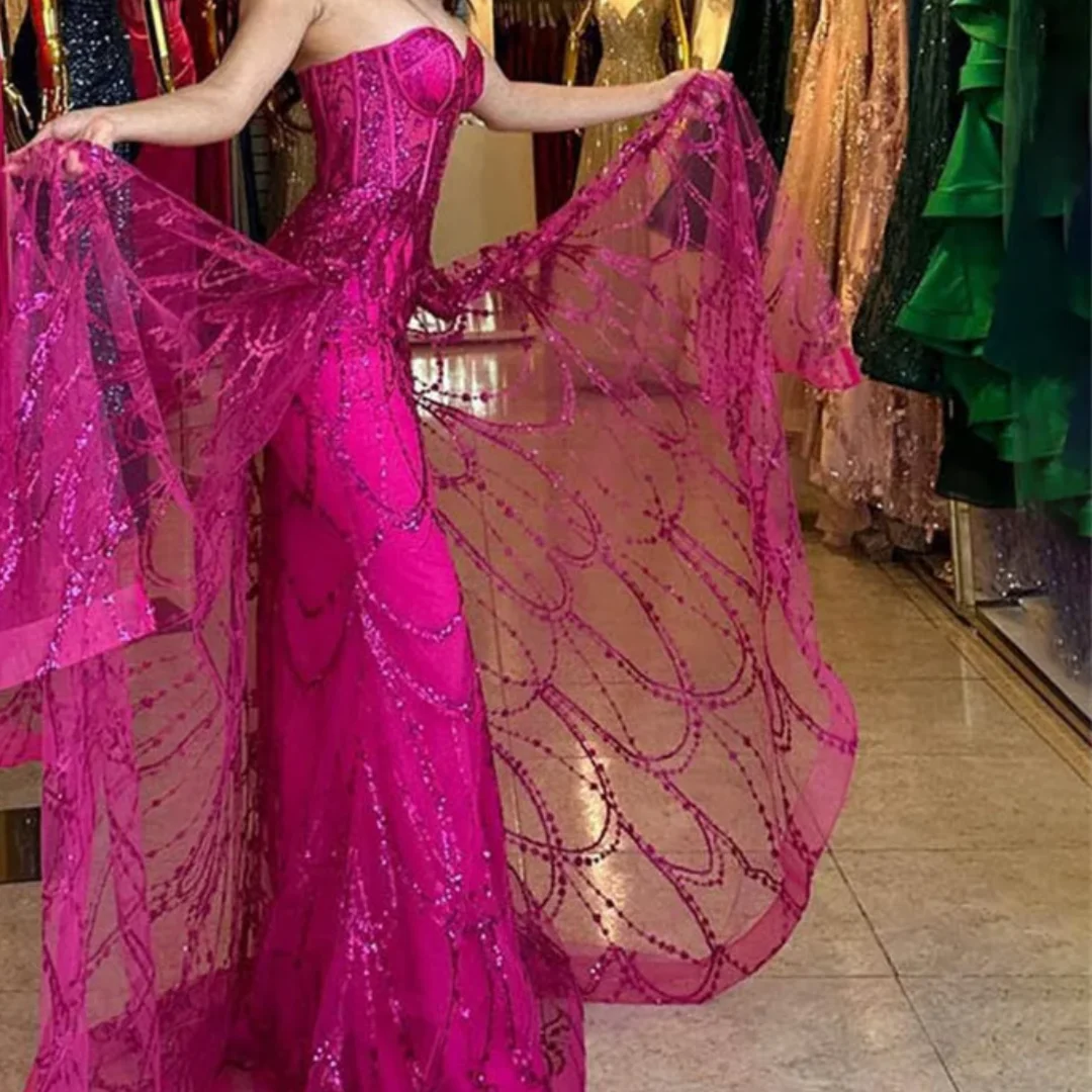 ألف خط الحبيب الطابق طول الترتر حزب أثواب الفوشيه فستان الحفلة الراقصة بلا أكمام فساتين الحفلات المسائية حسب الطلب