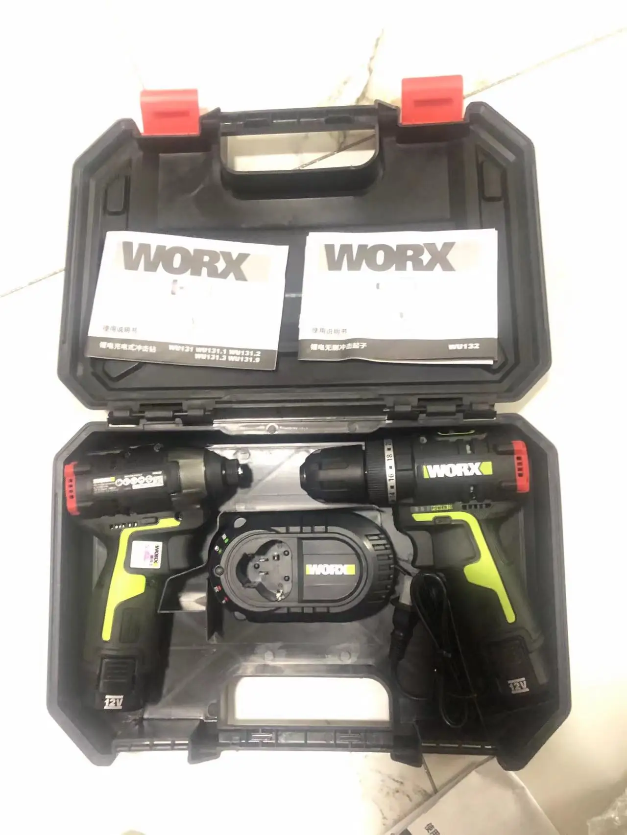 Comba WORX WU131+WU132  Brushless Motor 140N.m Cordless Impact driver+drill tool 12V Battery Premium quality Electric tooll